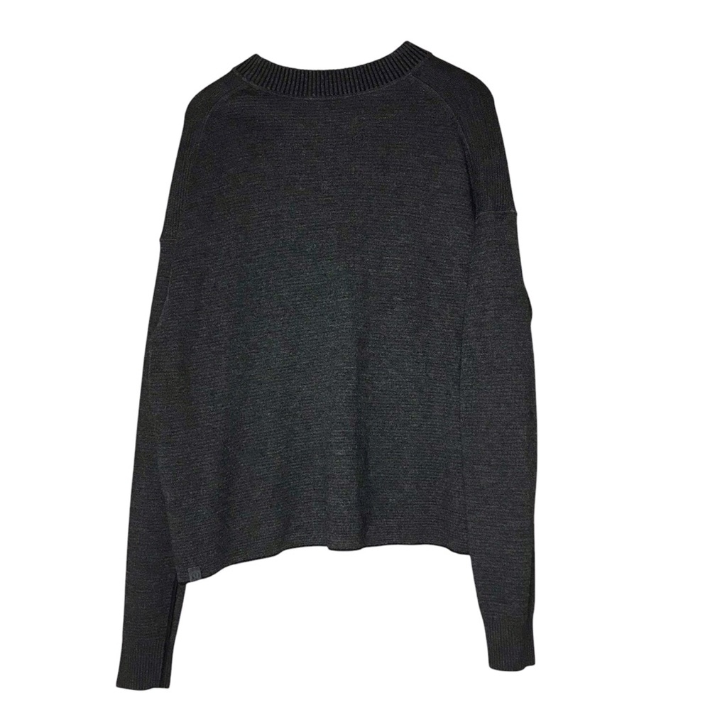 Women’s 12 Lululemon Reversible DoubleKnit Crew Neck Sweater Graphite - Picture 7 of 15